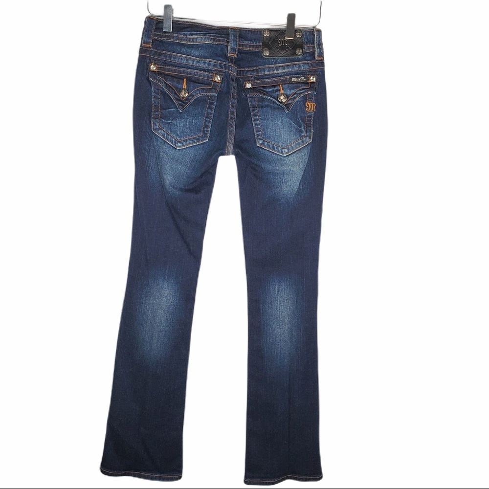 Miss Me Signature Rise Bootcut Jeans Dark Wash Embellished Size 27 - Picture 2 of 10